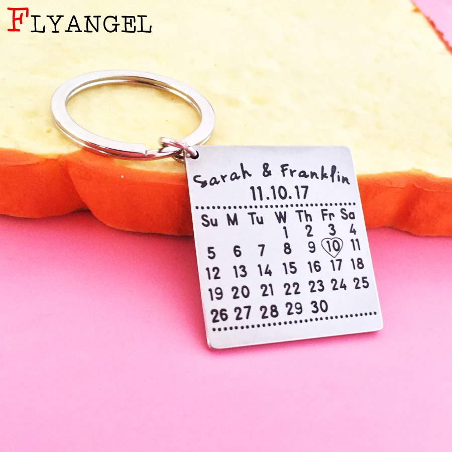 Заказной ручной штампованный брелок календарь персонализированный на заказ