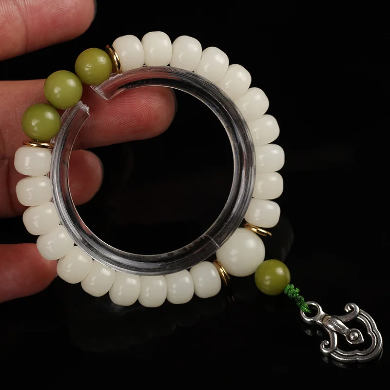 Белые браслеты из плодовых косточек Bodhi ожерелье с подвеской в виде гайки Tagua