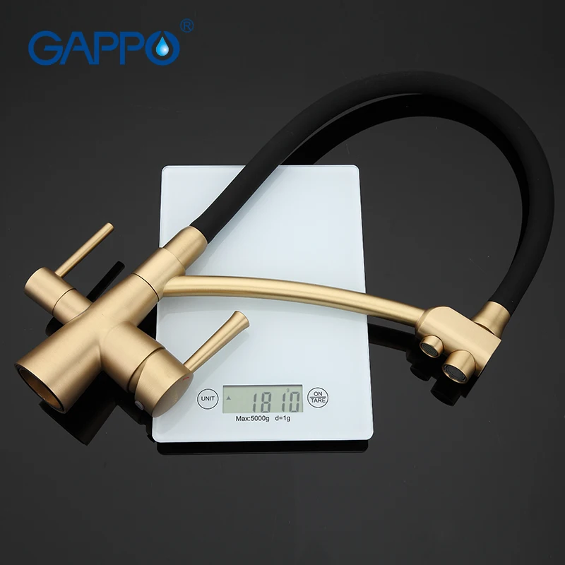 Кухонный Смеситель GAPPO G4398-1 золотой кран для кухни с фильтрованной водой из