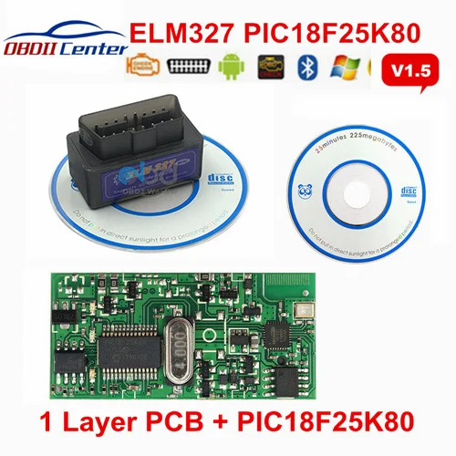 Black 1.5 PIC18F25K8 Супер Мини elm327 V1.5 PIC18F25K80 Bluetooth 4,0 считыватель кодов Obd2 OBDII интерфейс Elm 327 1,5 wifi Obd II диагностический сканер - Цвет: Black 1.5 PIC18F25K8