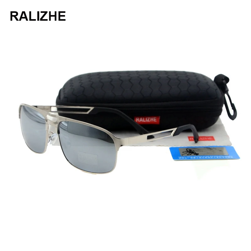 

RALIZHE Brand High Quality Men Polarized Alloy Retro Sunglasses Vintage HD TAC Lens UV400 Silver Mirror Designer Sun Glasses