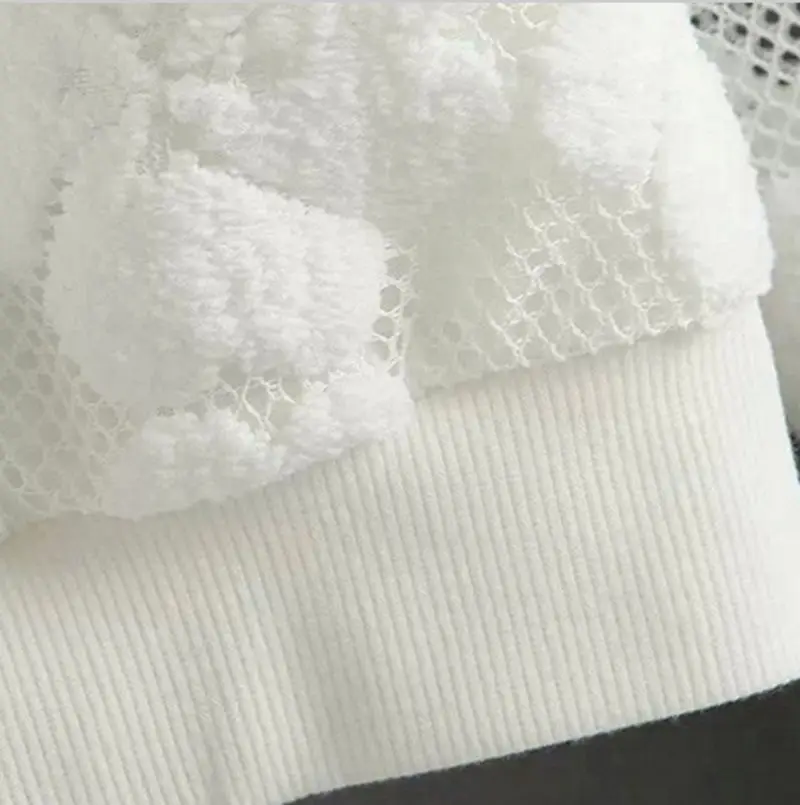 Новинка 2017 Женская толстовка с круглым вырезом женские кружевные ажурные