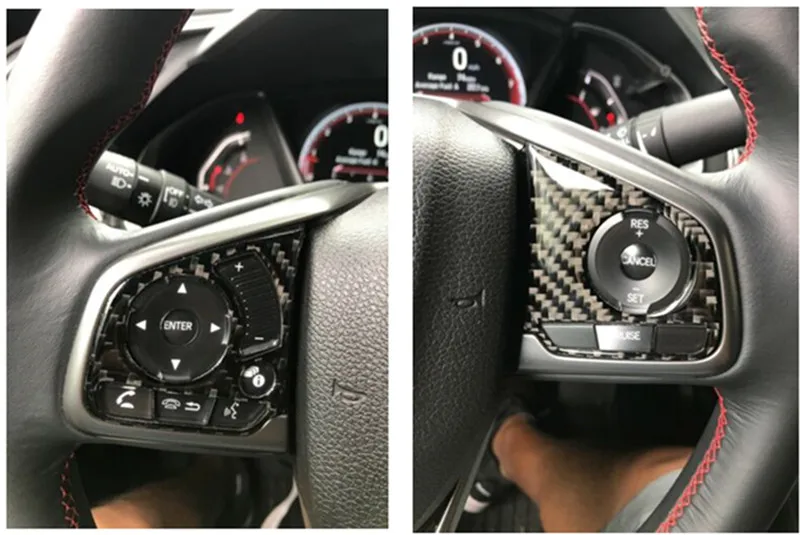 Обложка рулевого колеса из углеродного волокна отделка рамы панели для Honda Civic