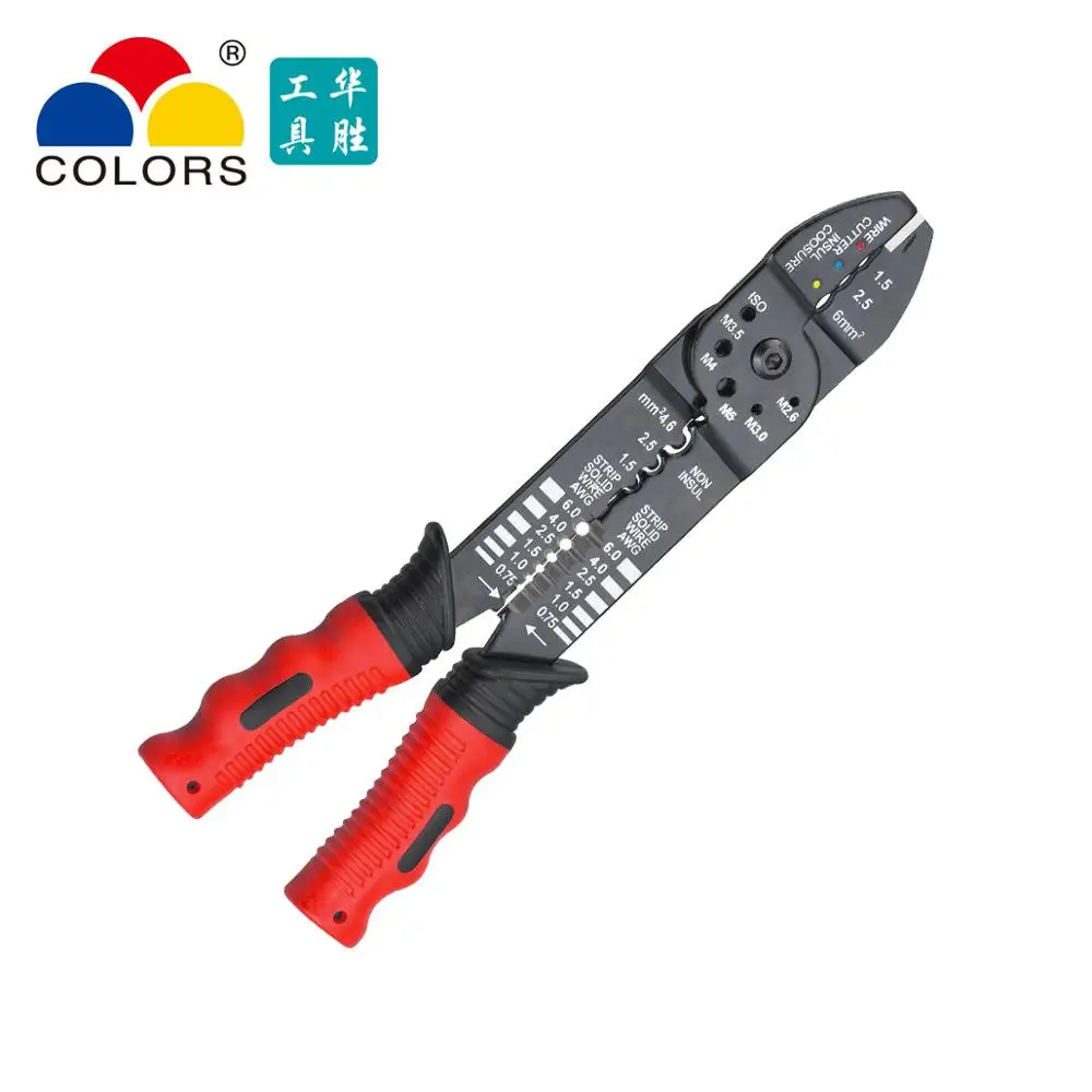 

COLORS FS-051 Free Shipping Multitool Crimping Pliers Electrical Terminals Combination Multi Wire Stripper Cut electricos Tool