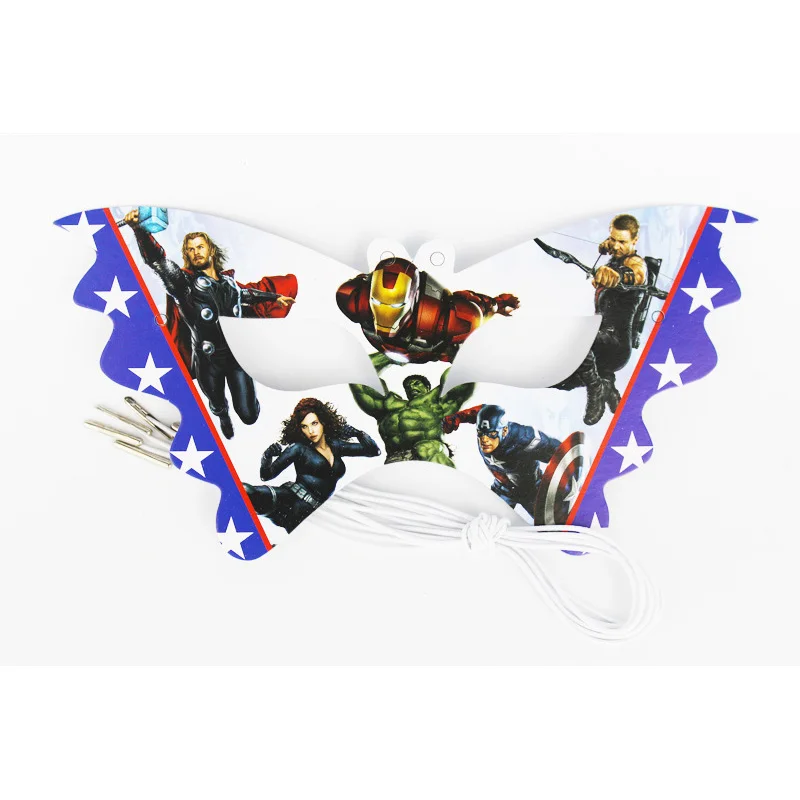 6pcs mask Крутой Мстители Герои бумажный мультяшный стаканчик и тарелка салфетка флаг вечеринка для мальчика день рождение фестиваль свадебные плакаты украшения поставка - Цвет: 6pcs mask
