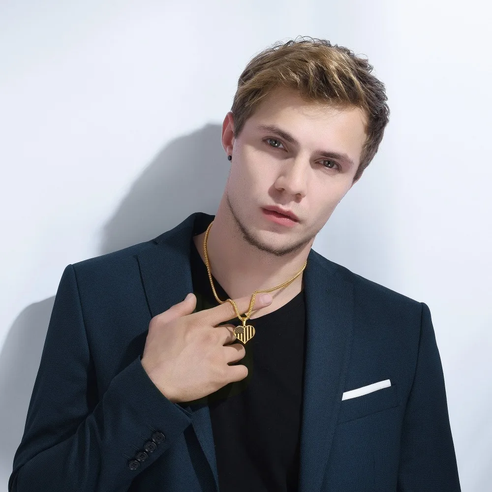 U7 Американский Флаг Подвеска С Цепочкой Для Мужчин США Символ Кулон & Цепочки