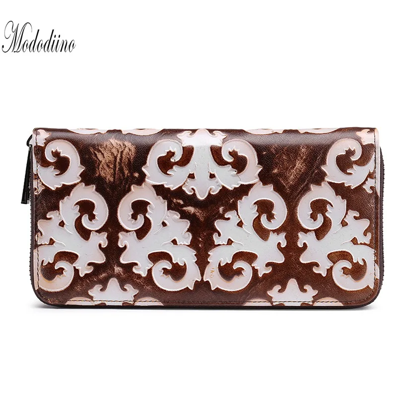 Mododiino модный кошелек с принтом Женский из натуральной кожи женский на молнии