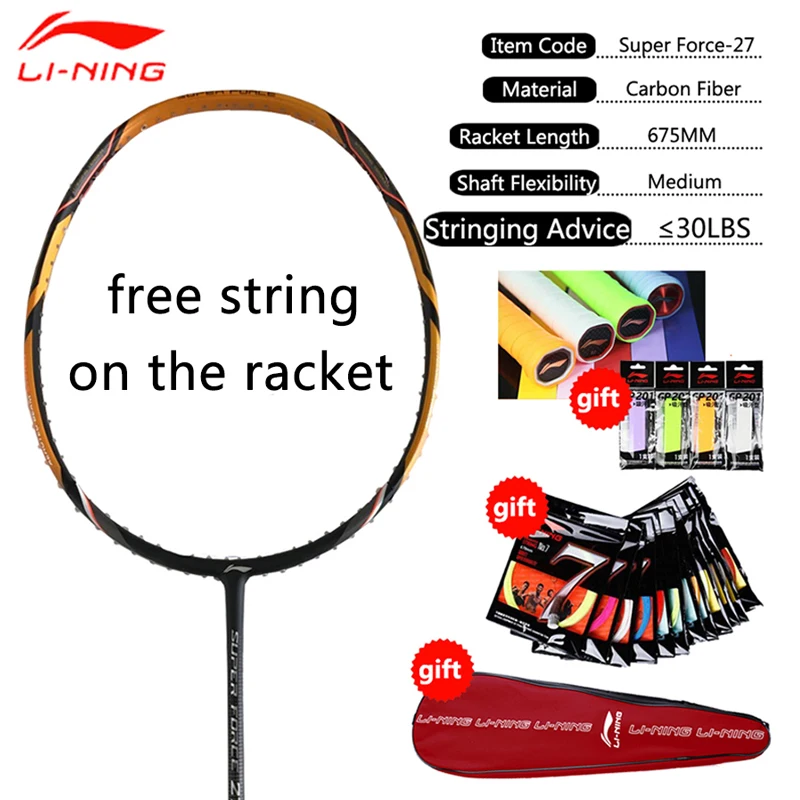 Профессиональные ракетки для бадминтона Li Ning карбоновые спортивные одиночные