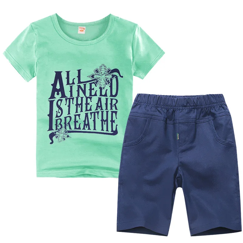 3-14Y Big Size Boys Clothing Fashion Print Children 2018 Summer Sets Short Sleeve Kids Clothes for | Детская одежда и обувь