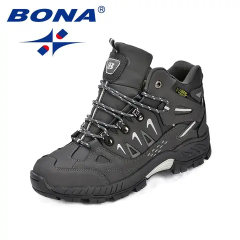 Bona nová klasika styl muži turistické boty Akce kožená muži Atletické boty Šněrovanou venkovní muži jogging tenisky