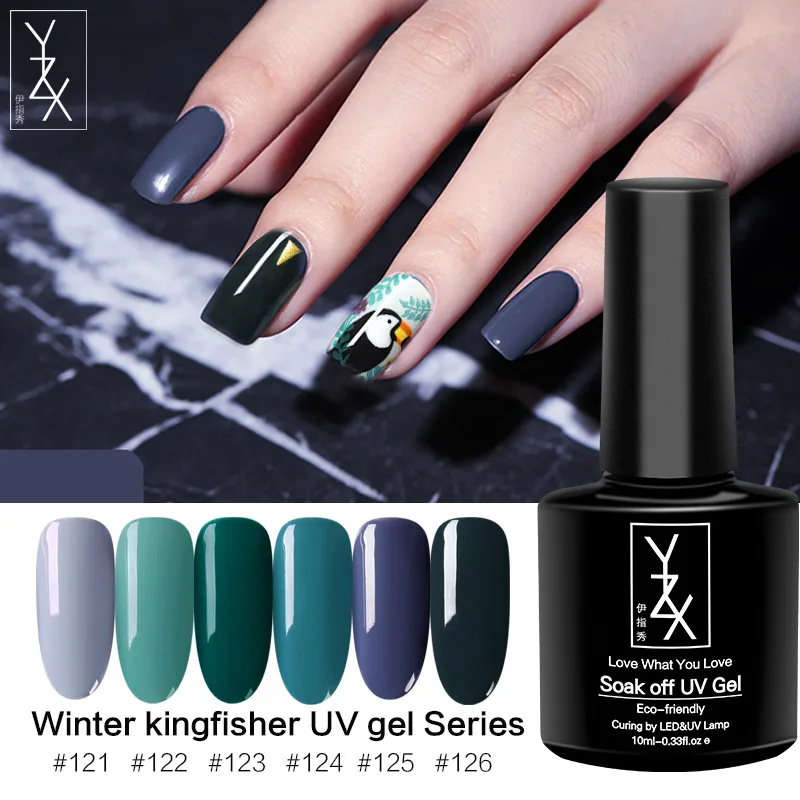 6pcsSet01 YZX новые цвета 6 шт./компл. 10 мл зима Kingfisher УФ лампа для ногтей Гель-лак серии Замачивание от дизайна ногтей эмалевый лак для маникюра - Цвет: 6pcsSet01