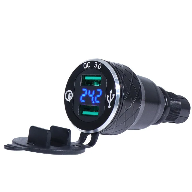 

Мотоцикл USB Quick Charge 3,0 Dual USB мотоцикл Зарядное устройство гнездо адаптера Напряжение светодиодный цифровой Дисплей USB с жесткими защитными Во...