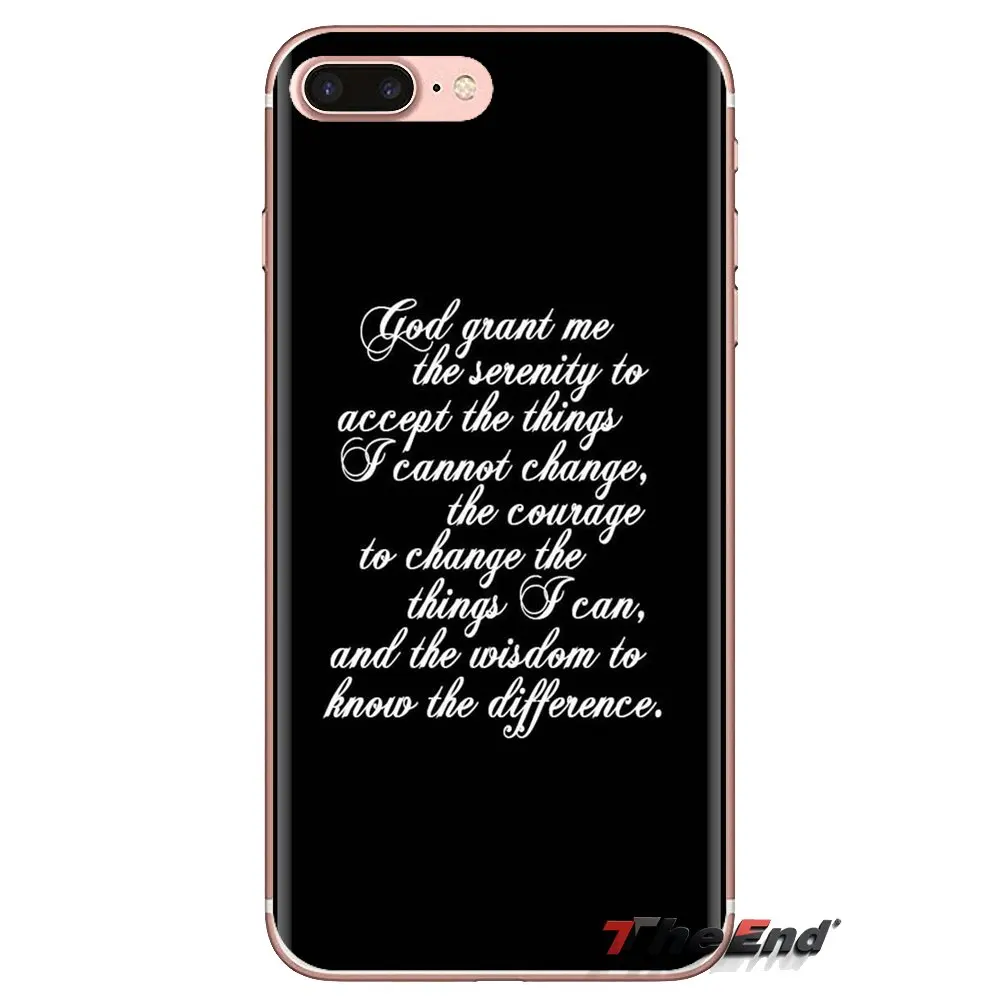 Silicone Phone Cases For Xiaomi Redmi 4A S2 Note 3 3S 4 4X 5 Plus 6 7 6A Pro Pocophone F1 God grant me to serenity I cant change |