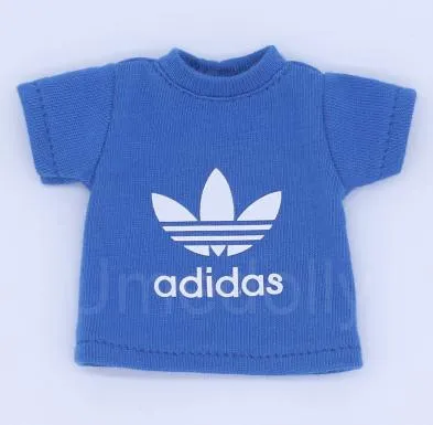 1 pcs shirt blue Повседневная спортивная одежда, футболка/короткие штаны, одежда для Blyth, 1/6 BJD, Pullip, Holala, Middle Blyth, OB11, аксессуары для кукольной одежды - Цвет: 1 pcs shirt blue