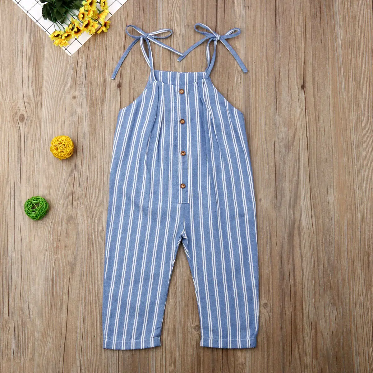 Полосатый комбинезон для маленьких девочек штаны шаровары Одежда новорожденных