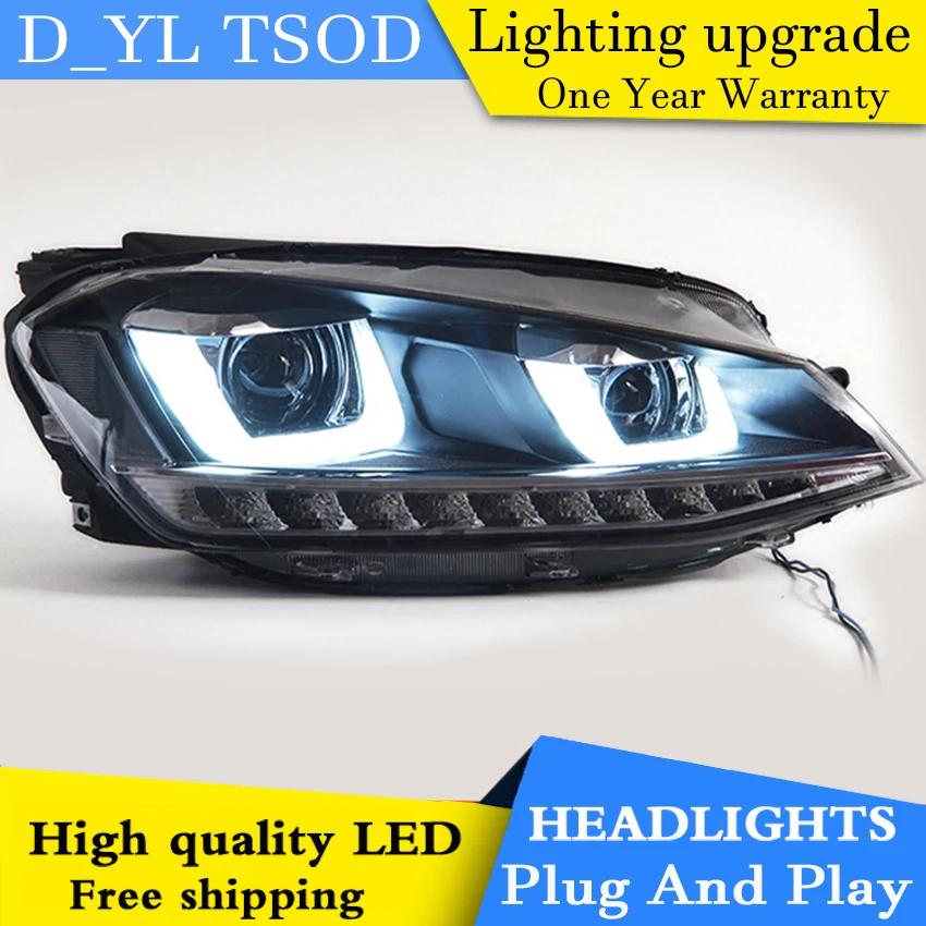 Стайлинг автомобиля светодиодный ная фара для VW golf 7 фары 2014-2015 mk7 L H7 hid Q5