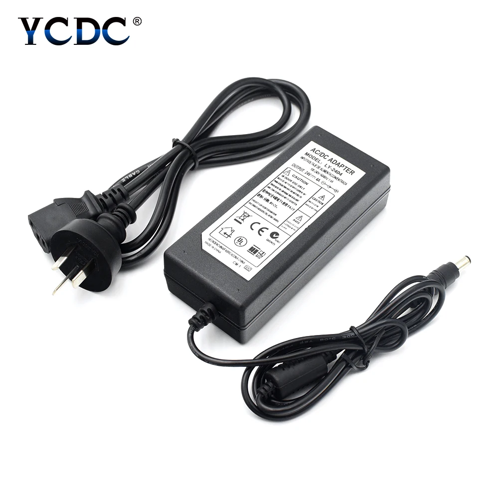 US/EU/UK/AU разъем AC100 240V DC/DC 24V 4A Питание адаптер конвертер Зарядное устройство