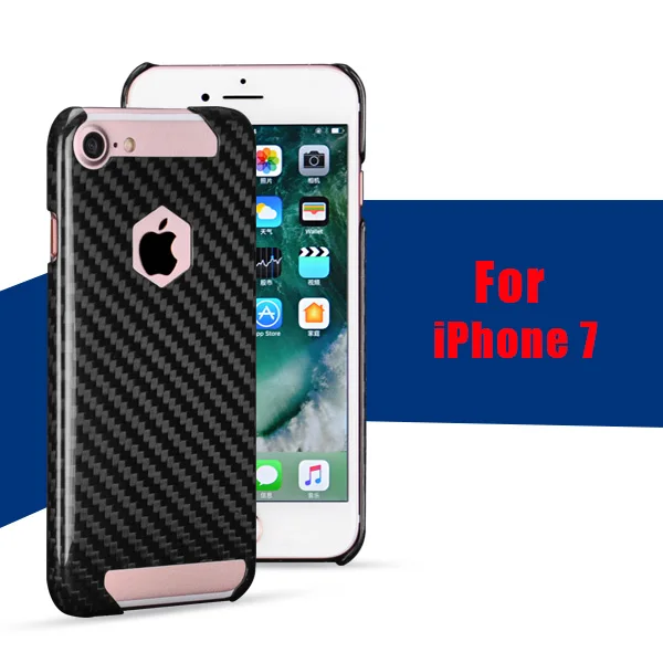 Mcase 0,7 мм ультра тонкий Настоящее углеродного волокна Чехол для iPhone 7, для Apple iPhone 7 Plus(бесплатно 9H протектор экрана - Цвет: For iPhone 7