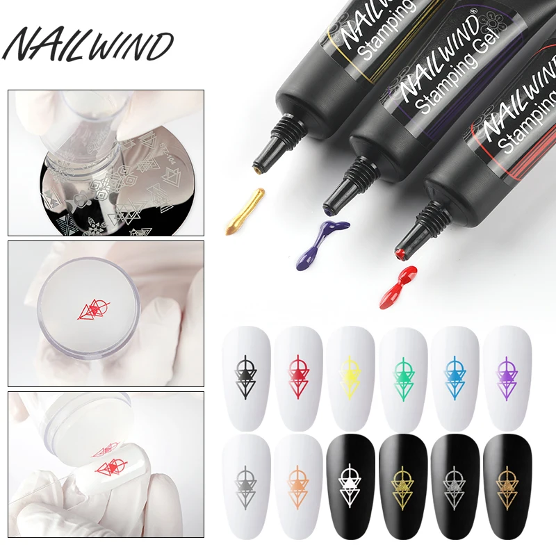 Набор лаков для ногтей NAILWIND маникюра штамповочный гель штампов шаблон лак