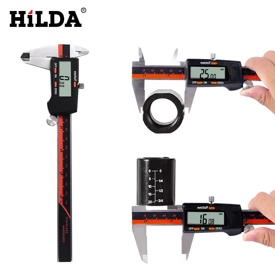Цифровой штангенциркуль Hilda 150 мм Микрометр электронный цифровой штангенциркуль измерительный инструмент из нержавеющей стали линейка