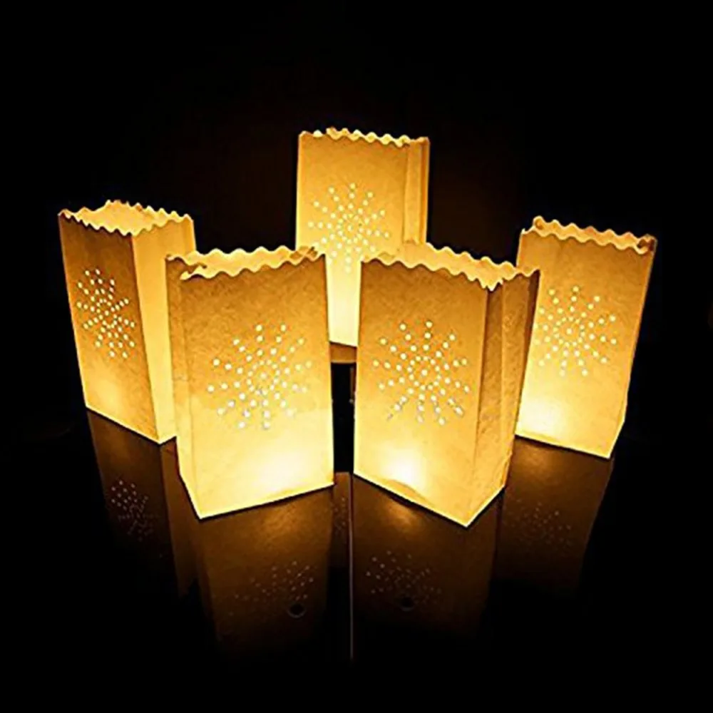 10 шт./компл. красивый солнечный держатель для чайной свечи Luminaria бумага прочная