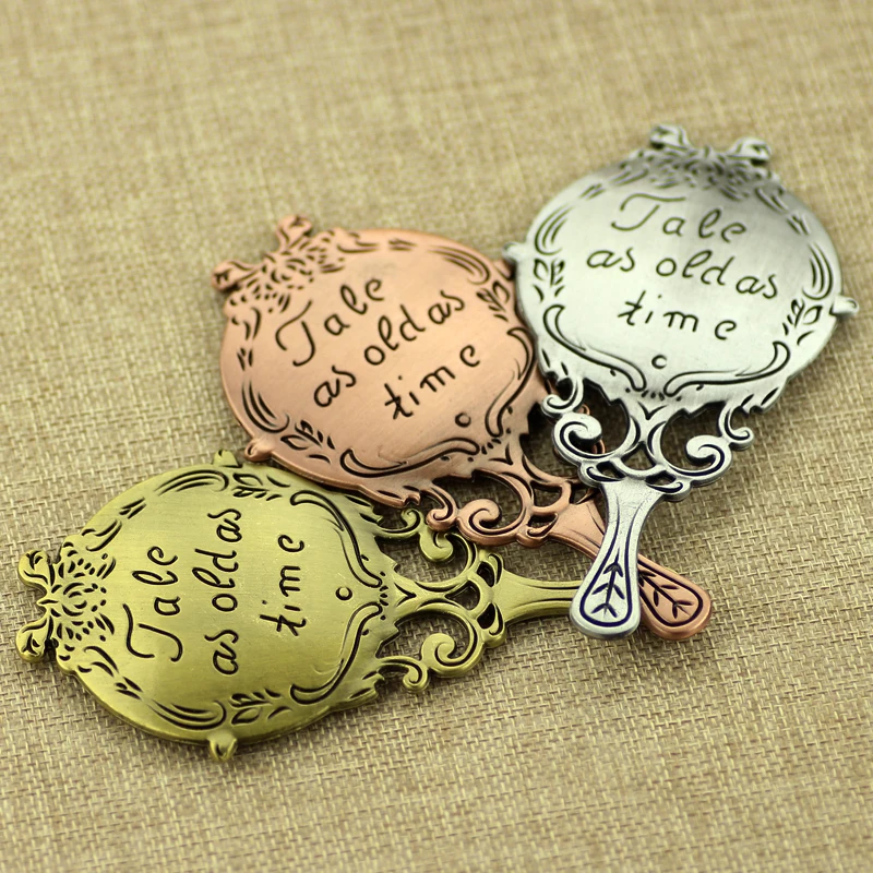 2017 Красота и чудовище зеркало Цепочки ожерелья сказка стара как ручной печатью