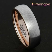 himongoo 7mm rose gold mens tungsten carbide ring plating tungsten ring silver brushed drawing wedding band