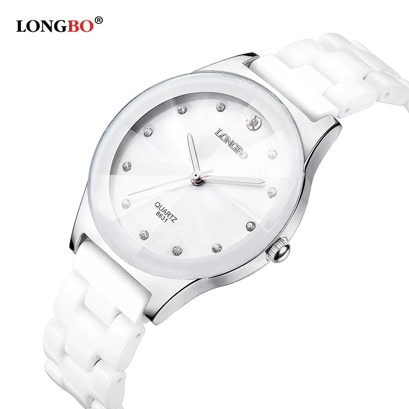 LONGBO luxury женщины Керамические Часы Модного бизнеса кварцевые часы Элегантный