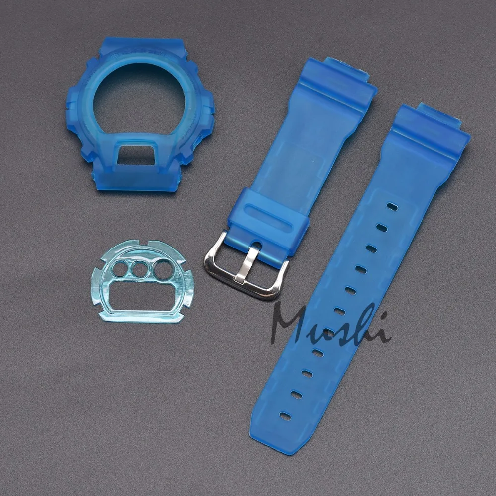 Mushi ремешок для часов Casio DW 6900 6930 6600 черный резиновый спортивный мужской ремешок с пряжкой чехол для часов с инструментом