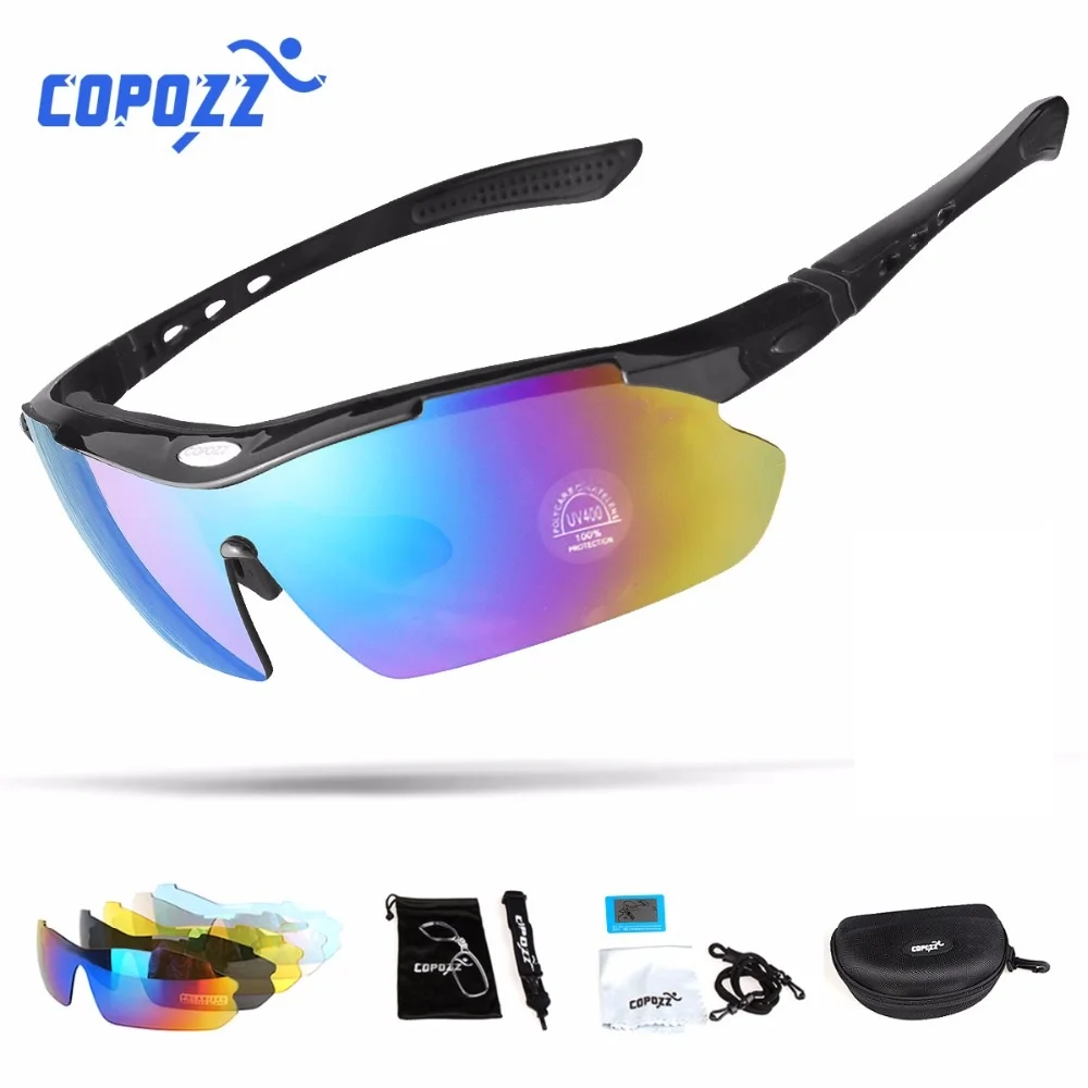 Copozz поляризованные велосипедные очки для улицы MTB горные очки для велосипеда солнцезащитные очки для велосипеда спортивные солнцезащитные очки близорукость 5 линз