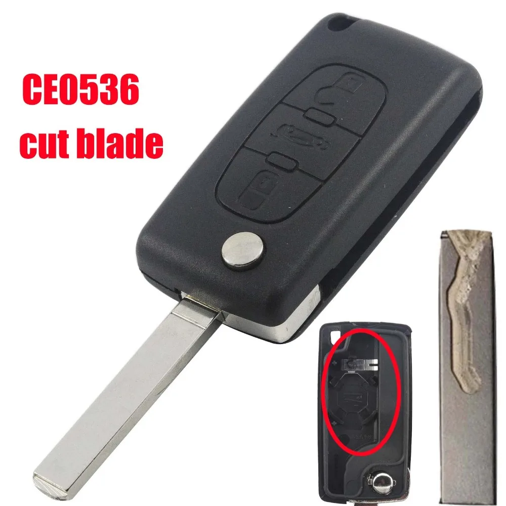 Чехол для ключей jingyuqin cut/uncut blade 3 кнопки чехол Peugeot 407 207 301 307 308 508 607|Ключ от авто| |
