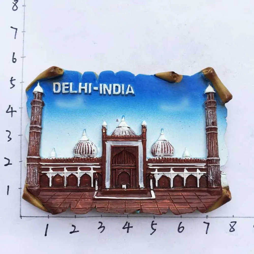 Resin 3D Fridge Magnets New Delhi India Jama Masjid Refrigerator Magnetic Stickers Home Decoration | Дом и сад