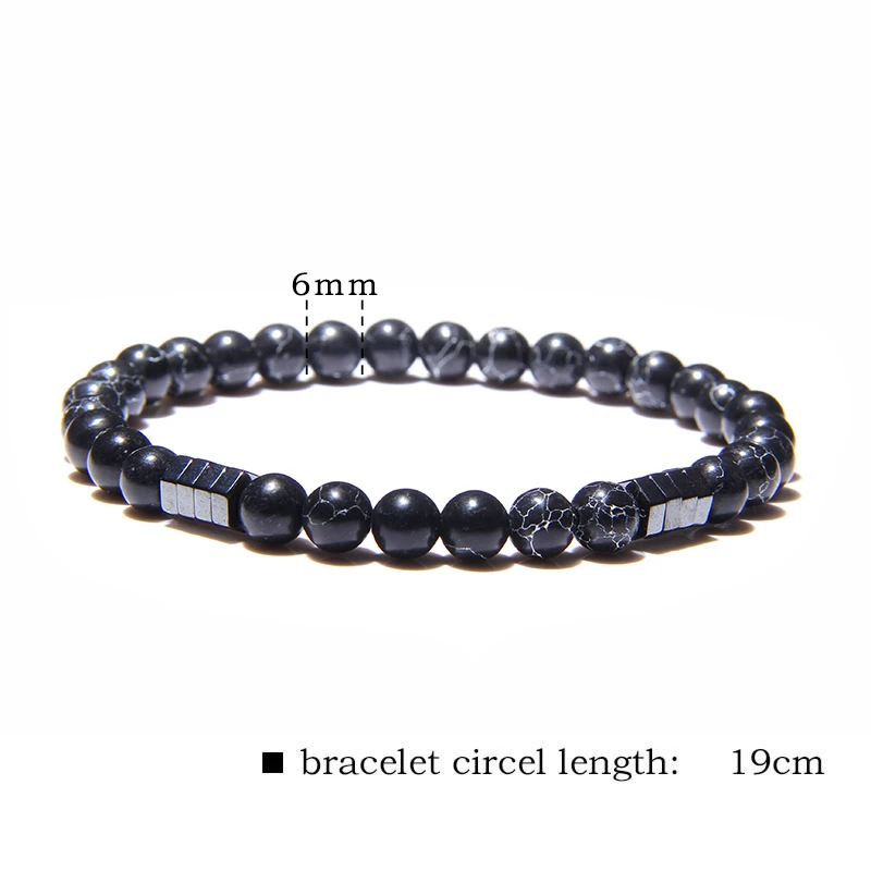 Натуральная бирюза камень бусы браслет мода энергия гематит бисерный ювелирные