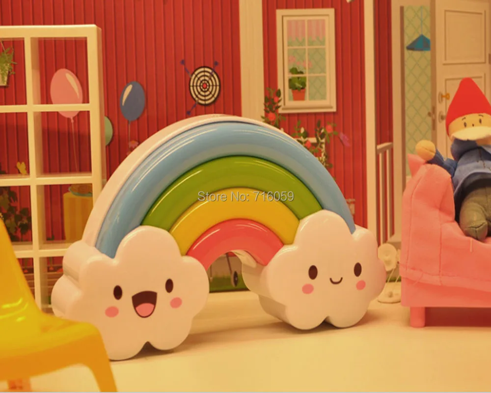 ПРИВЕЛО Радуги Стикер Стены Night Light Sound/Голосового Управления Baby Ночники + | Лампы и