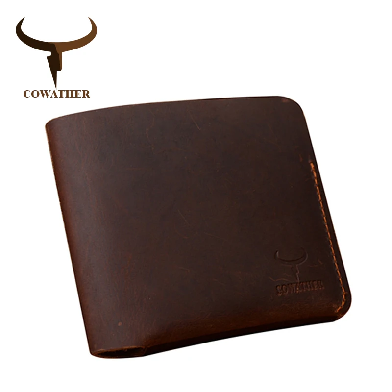

COWATHER Fashion Crazy horse leather wallets for men 2021 cross 100% cow leather male purse 120 carteira masculina free shipping