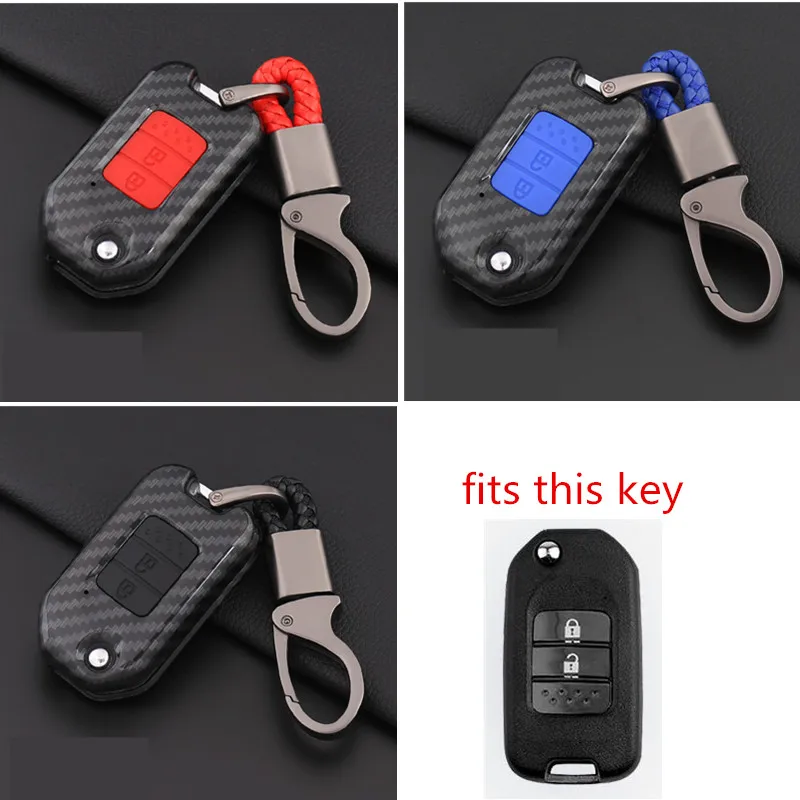 Углеродное волокно силиконовый чехол для ключей от машины Обложка Honda Civic CR V HR Accord