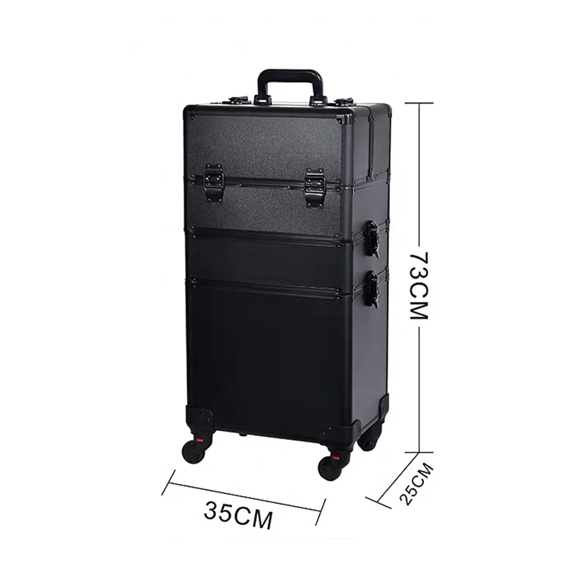 Upgrade 3 layer Новые женские косметички на колесиках, набор инструментов для макияжа ногтей, съемная Складная косметичка, дорожная сумка, чемодан на колесиках - Цвет: Upgrade 3 layer