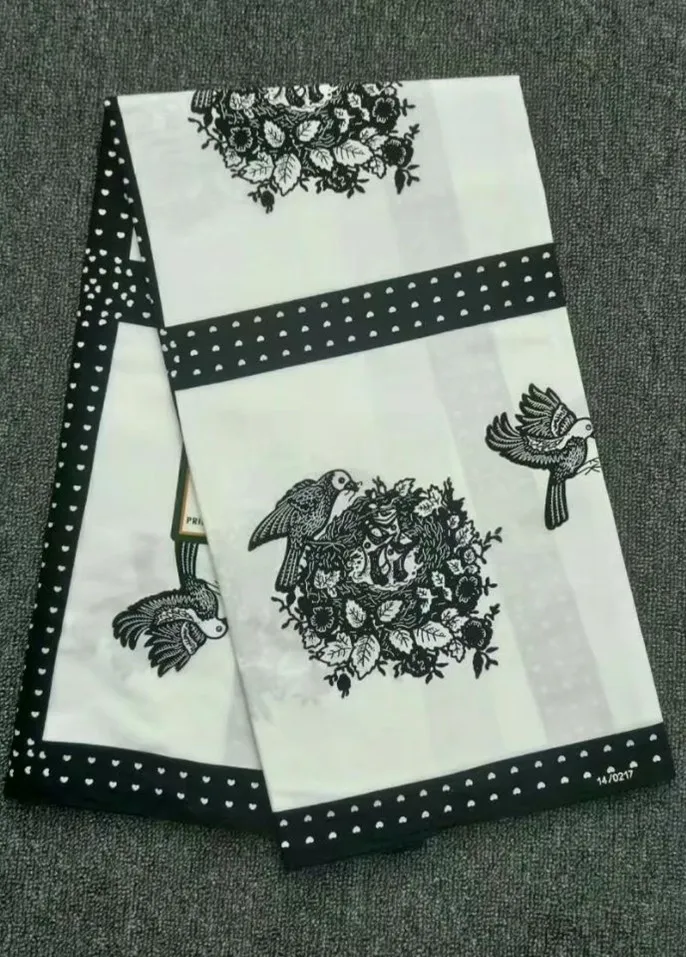 6 ярдов/партия самая популярная белая и черная ткань с принтом птичьего гнезда