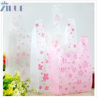 zilue 100pcslot single sided printing cherry supermarket shopping plastic bags new materiat vest bags gift cosmetic bags