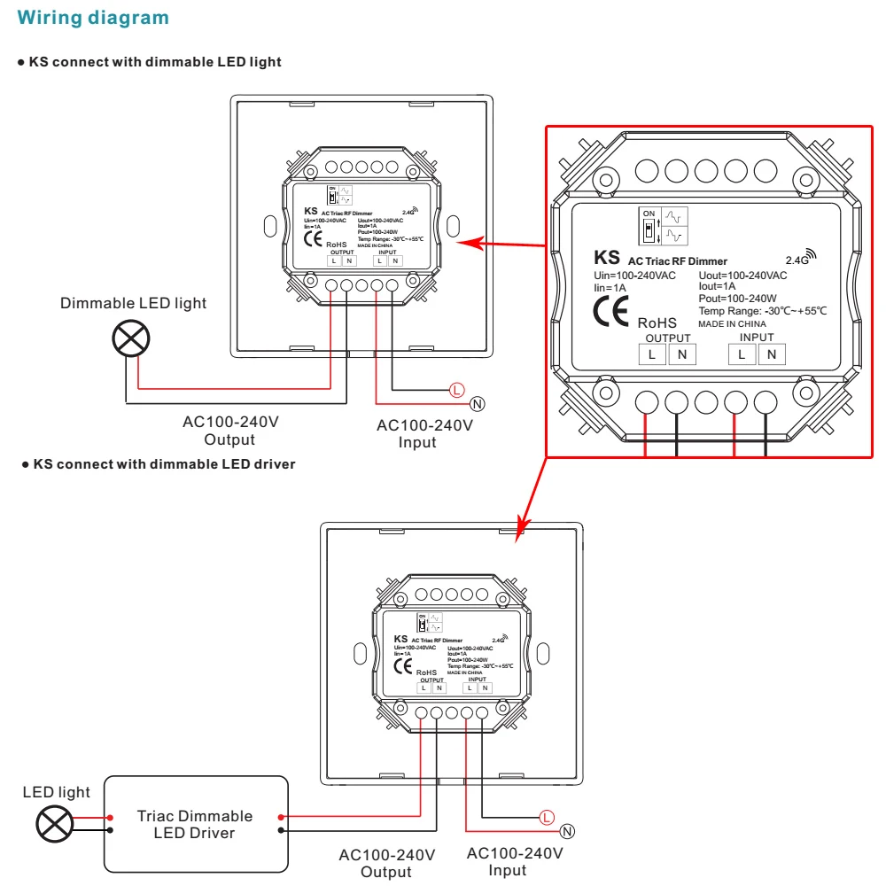 Симистор светодиодный диммер AC 220V 230V 110V Беспроводной RF пульт дистанционного управления с регулируемой яркостью ручка Wifi умный светильник Диммер для светодиодный лампы