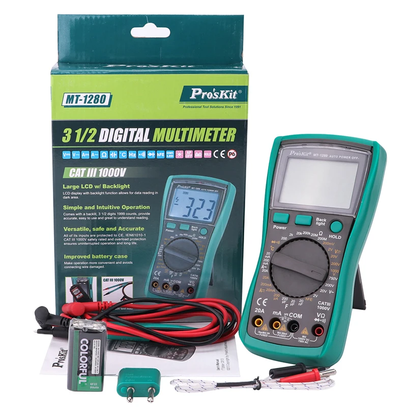 Pro'sKit MT-1280-C 3 5/6 цифровой RMS мультиметр | Инструменты