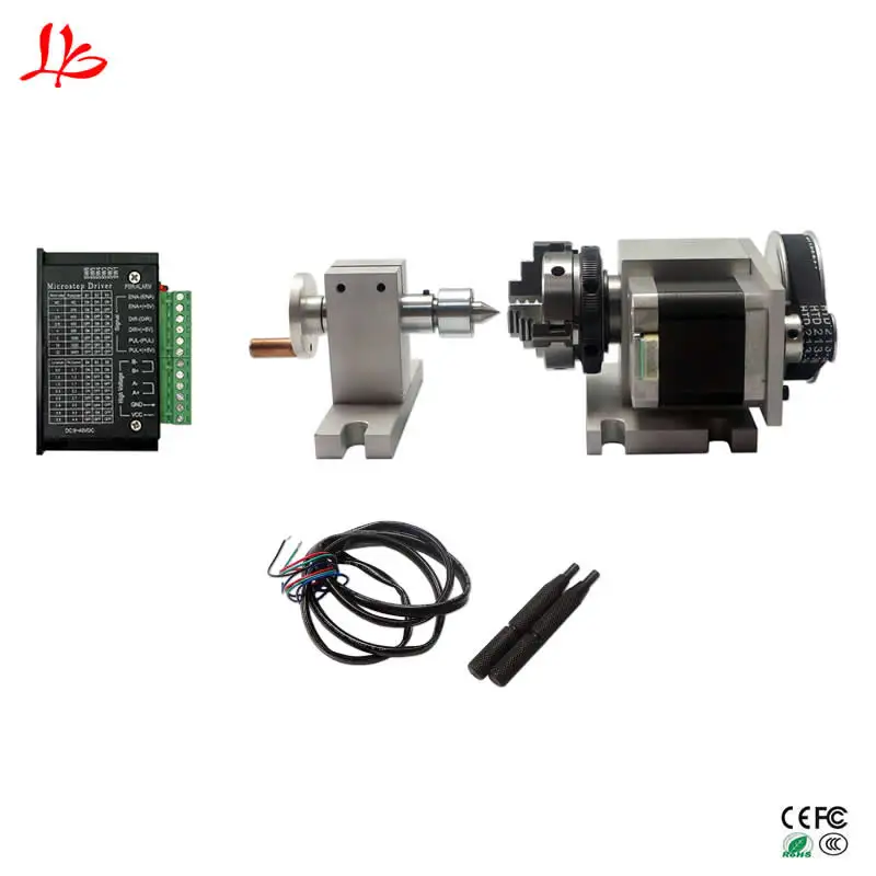 whole set Cnc ось вращения машины K50 делительная головка Центр высота 44 мм активность задняя стока с оригинальным водителем двигателя - Цвет: whole set