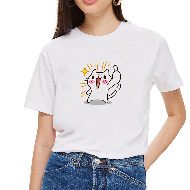 Kawaii топы футболки Shir Femme футболка сексуальная женская летняя Vogue белая Harajuku