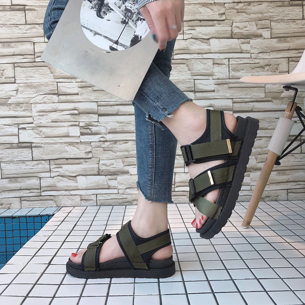 SAGACE/модные летние женские повседневные сандалии на низком каблуке с открытым