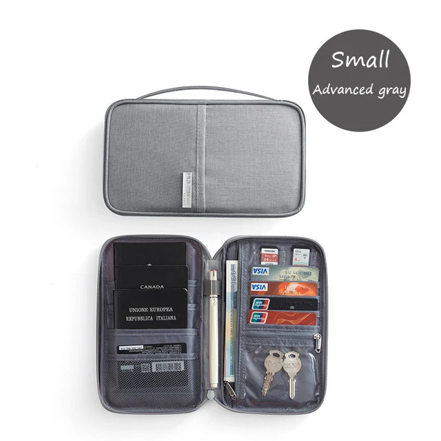 Small advanced gray SEREQI Аксессуары Для Путешествий Держатель для паспорта карта посылка кредитный держатель для карт Обложка для паспорта многофункциональный кошелек для паспорта - Цвет: Small advanced gray