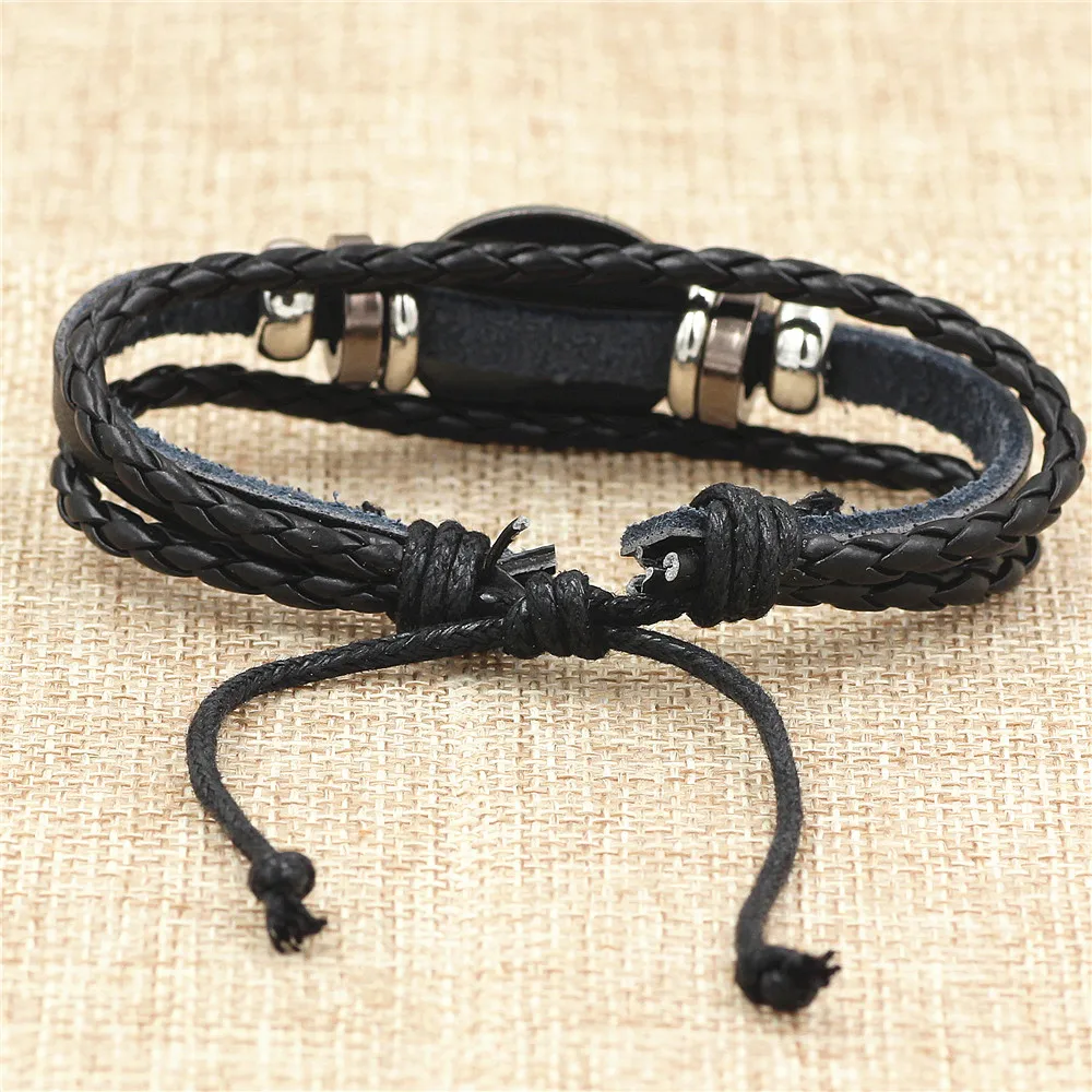 Кожаный браслет с 12 созвездиями регулируемые браслеты из натуральной кожи