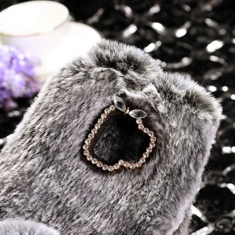 Rabbit Warm fur hair Phone Cases For Samsung Galaxy A51 A71 A10 A20 S11 A30 A40 A50 A70 J6 J4 PLUS 2018 S8 S9 cover Capa |
