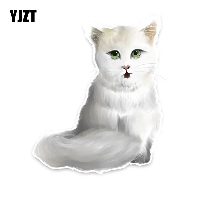 

YJZT 12CM*15CM Funny Animal Cat PVC Car Window Sticker Decal Colored Graphic 5-1580