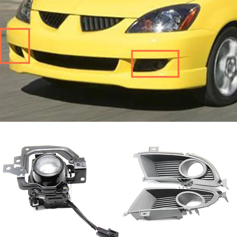 Передняя противотуманная фара и решетка радиатора для Mitsubishi Lancer 2004 2006 A|lancer