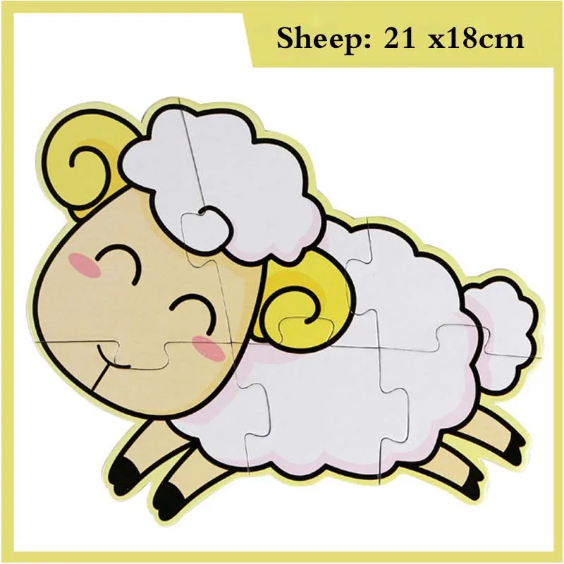 

Baby Toys paper Puzzle Cute Cartoon Animal Intelligence Kids Educational Brain Teaser Children Tangram Shapes Jigsaw Gifts